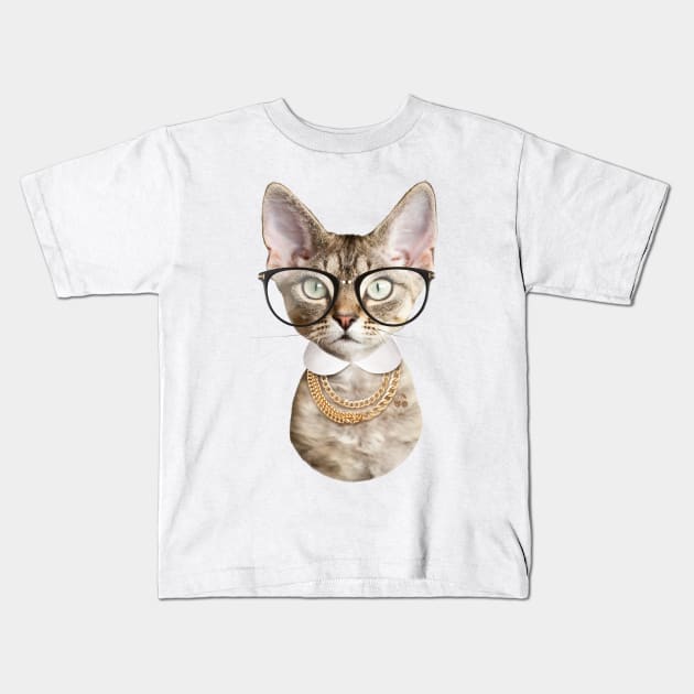 Smart kitty cat Kids T-Shirt by Catcherry